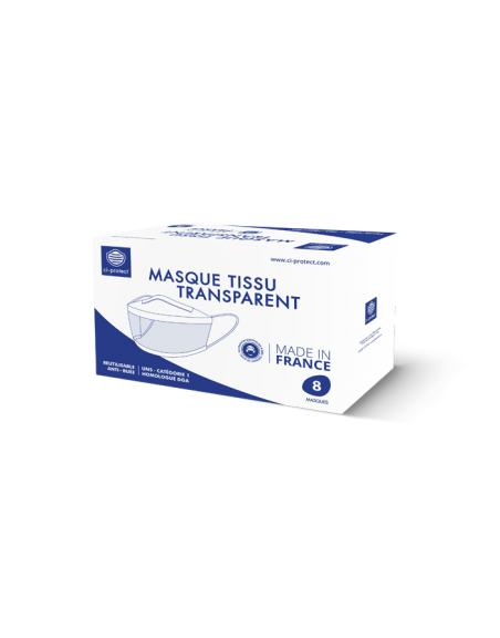 masques transparents adulte - 20 lavages